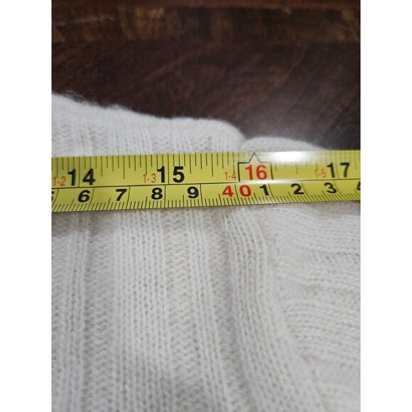 Vintage Carroll Reed Angora Lambs Wool Cream Cardigan Sweater Size M - Picture 6 of 8